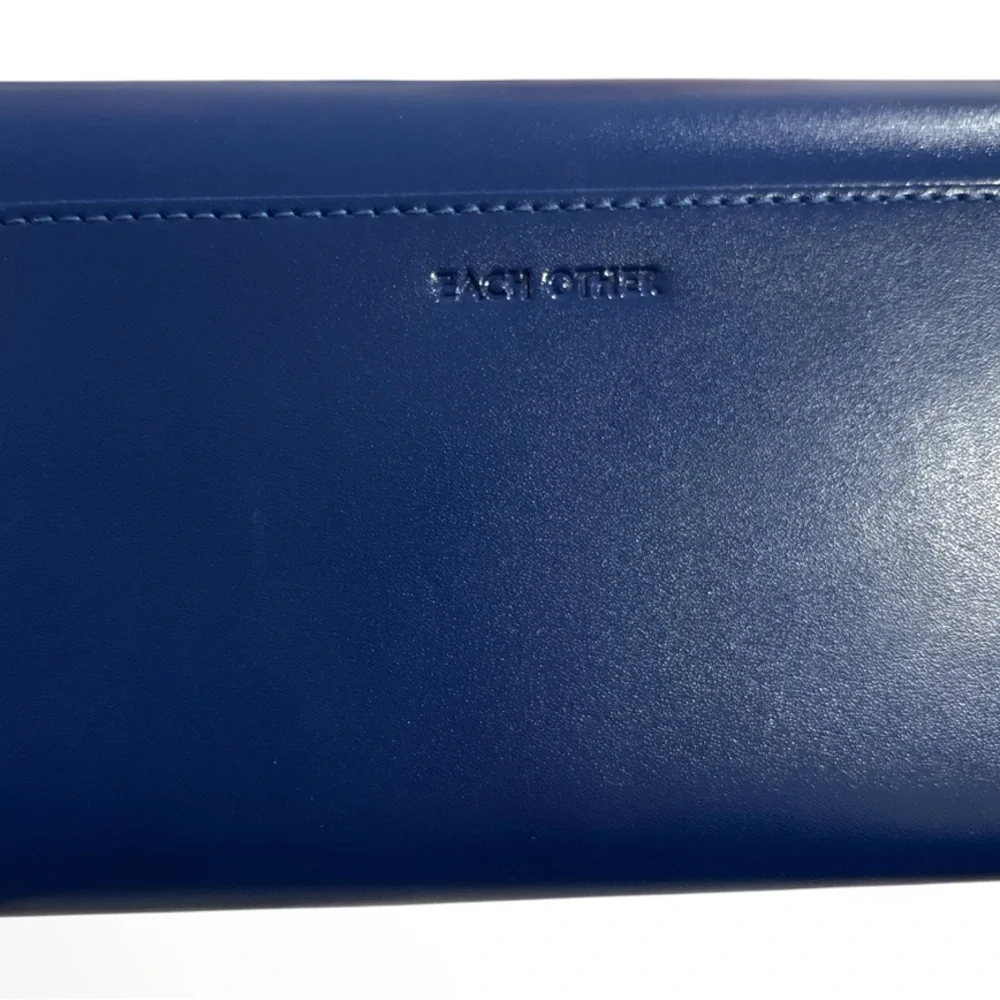 Each Other Paris blue leather long wallet retail $308